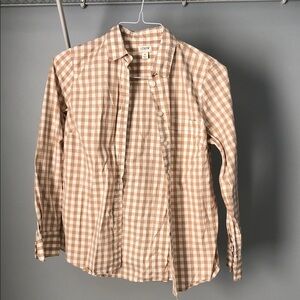 J. Crew Women’s Beige Plaid Button Down Shirt